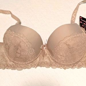 36B Amore lightly lined lacy tan bra